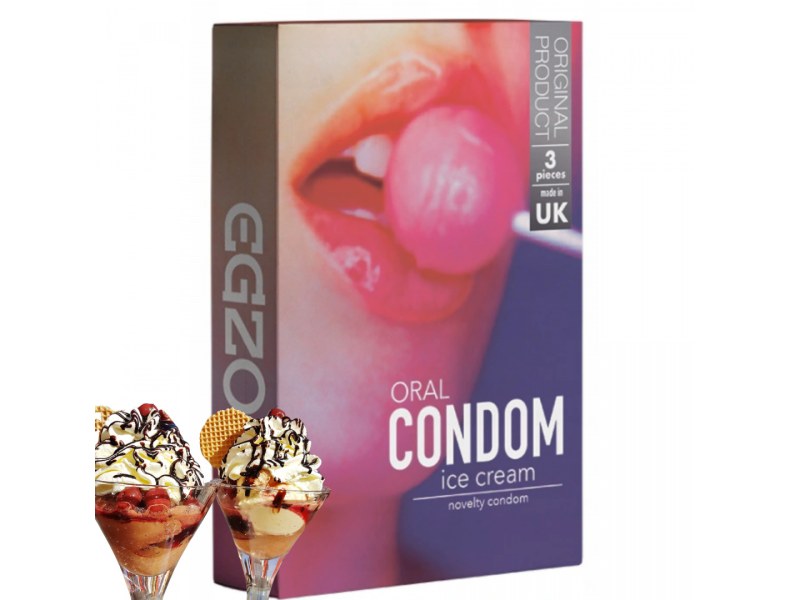 Prezerwatywy smakowe lody Oral Ice Cream 3 sztuki